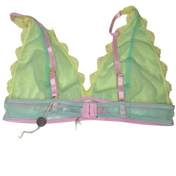 NWT DORA LARSEN Emilie Lace Bralette Low Rise Panty Knicker Set Bright Yellow - Picture 12 of 16